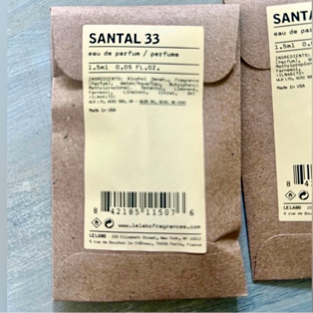Le Labo Santal 33 1.5ml Deluxe Spray Travel Size Samples NWT Unisex - Picture 11 of 12